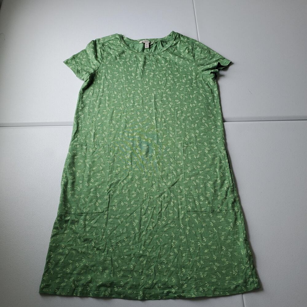 Toad&Co Dress Womens Medium Green Floral Jersey T Shirt Windmere II Organic
